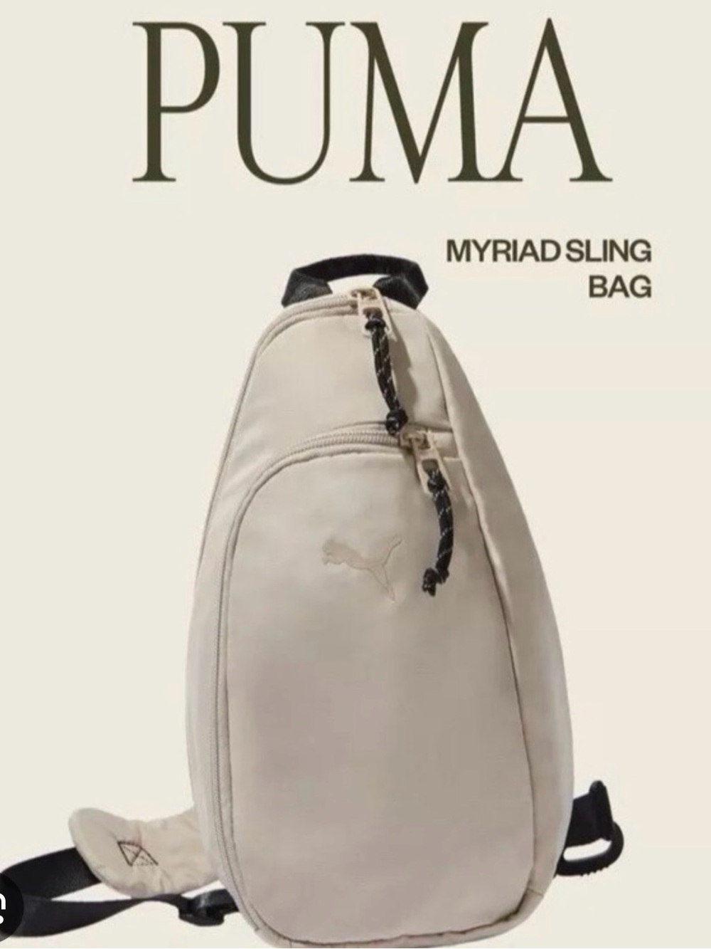 NWT PUMA Myriad Sling Bag in Light Beige